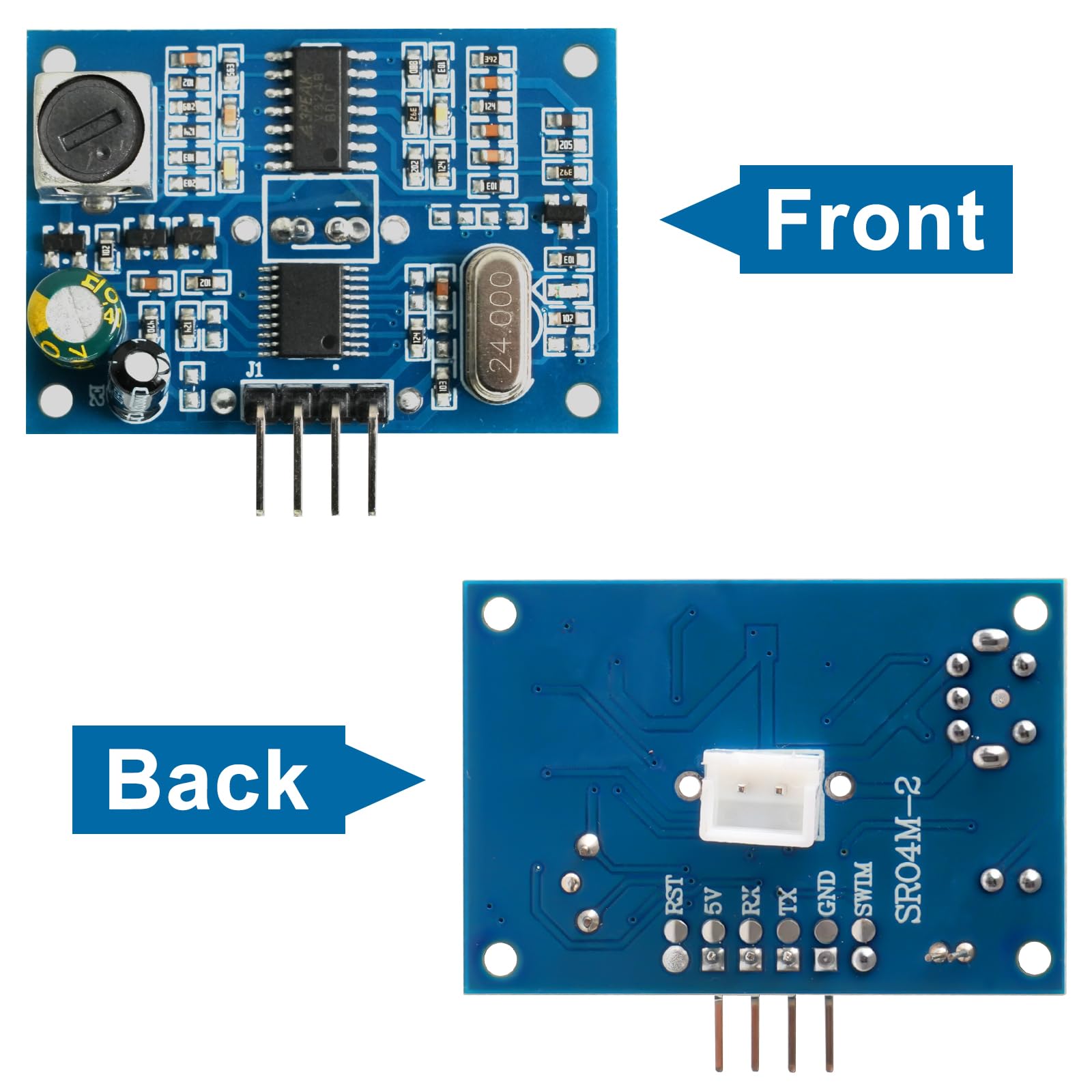 JSN-SR04T Lot de 3 modules de capteur à ultrasons intégrés, module de mesure à ultrasons, capteur de stationnement, module de capteur à ultrasons applicable pour éviter les obstacles, contrôle