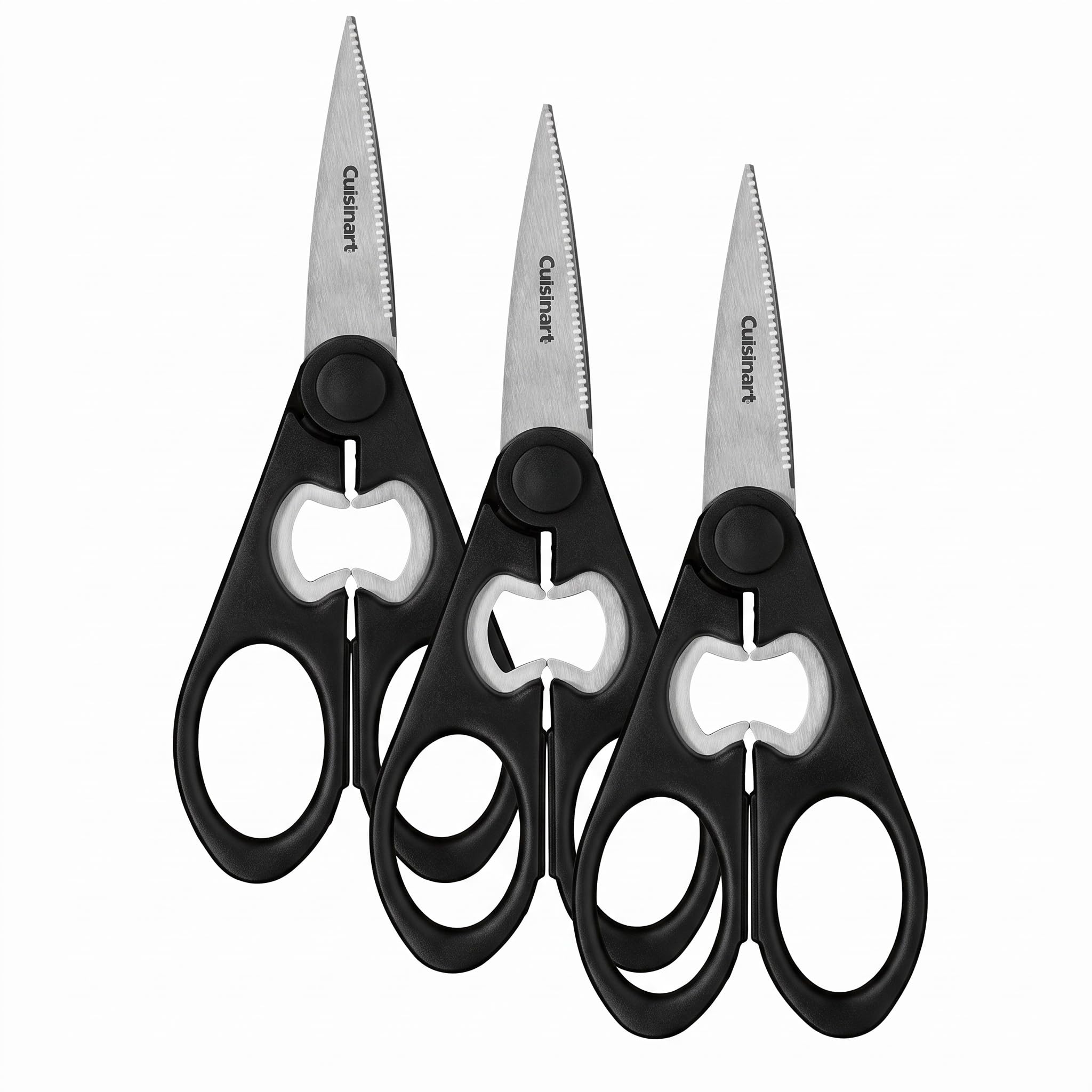 Cuisinart Shears, 8 Inch Kitchen Scissors, Black (Pack of 3)