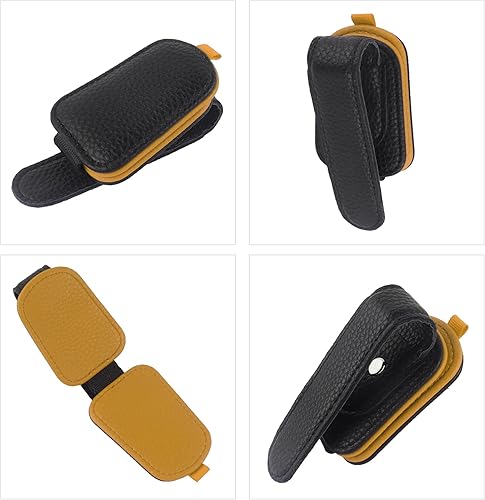 Miniatura 3 de Soporte magnético para lentes de sol para visera de automóvil, clip magnético de cuero para lentes de sol con color frío de colisión, accesorios