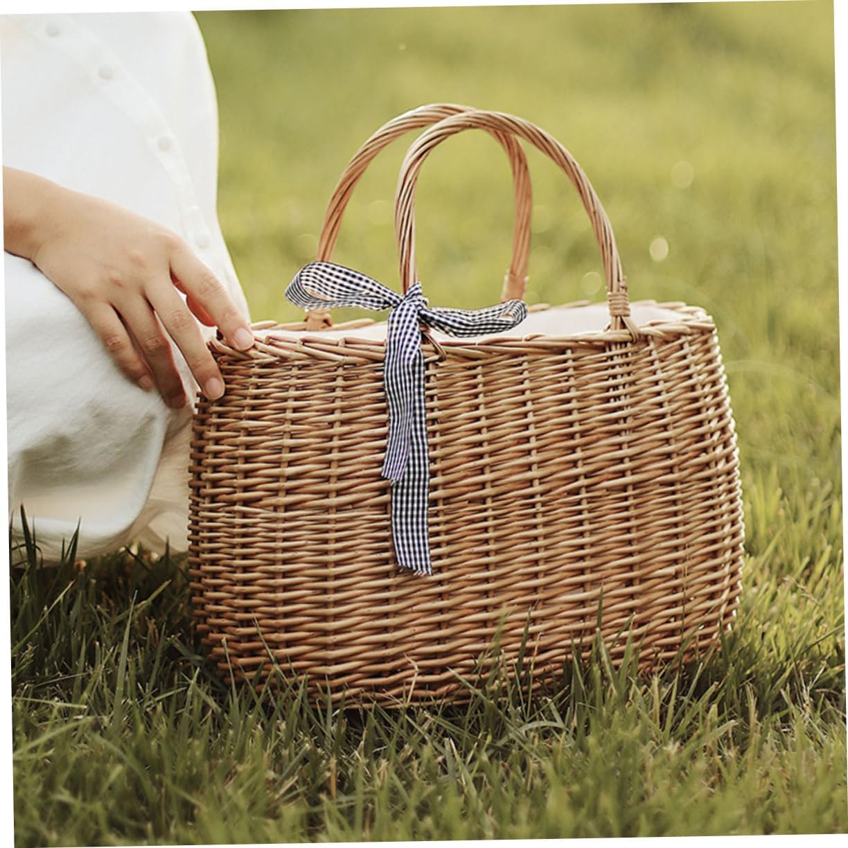 Elegant Rattan Weaving Purse Storage Basket Basket Fruit Holder Eco-friendly Home Decor