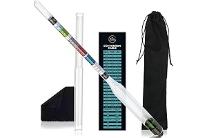 Triple-Scale Hydrometer Kit for Measuring Alcohol, Sugar, and Specific Gravity in Wine, Beer, and More