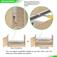 Vista 5 de Expandable Pull Out Drawer Cabinet Organizers, Heavy Duty Slide Out Storage Shelf for Home Kitchen Pantry Cupboard Pots Pans, Adjustable Width from