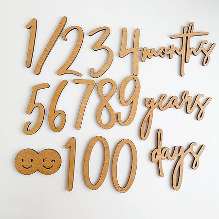 Amazon Co Jp マンスリー ウッドバナー日本製 木製ガーランド 月齢 マンス Day ハーフ対応マタニティーフォト 誕生日 飾り 飾り付け バースデー お祝い ウォールデコ プレゼント デコレーション Days Months Years 数字 おもちゃ