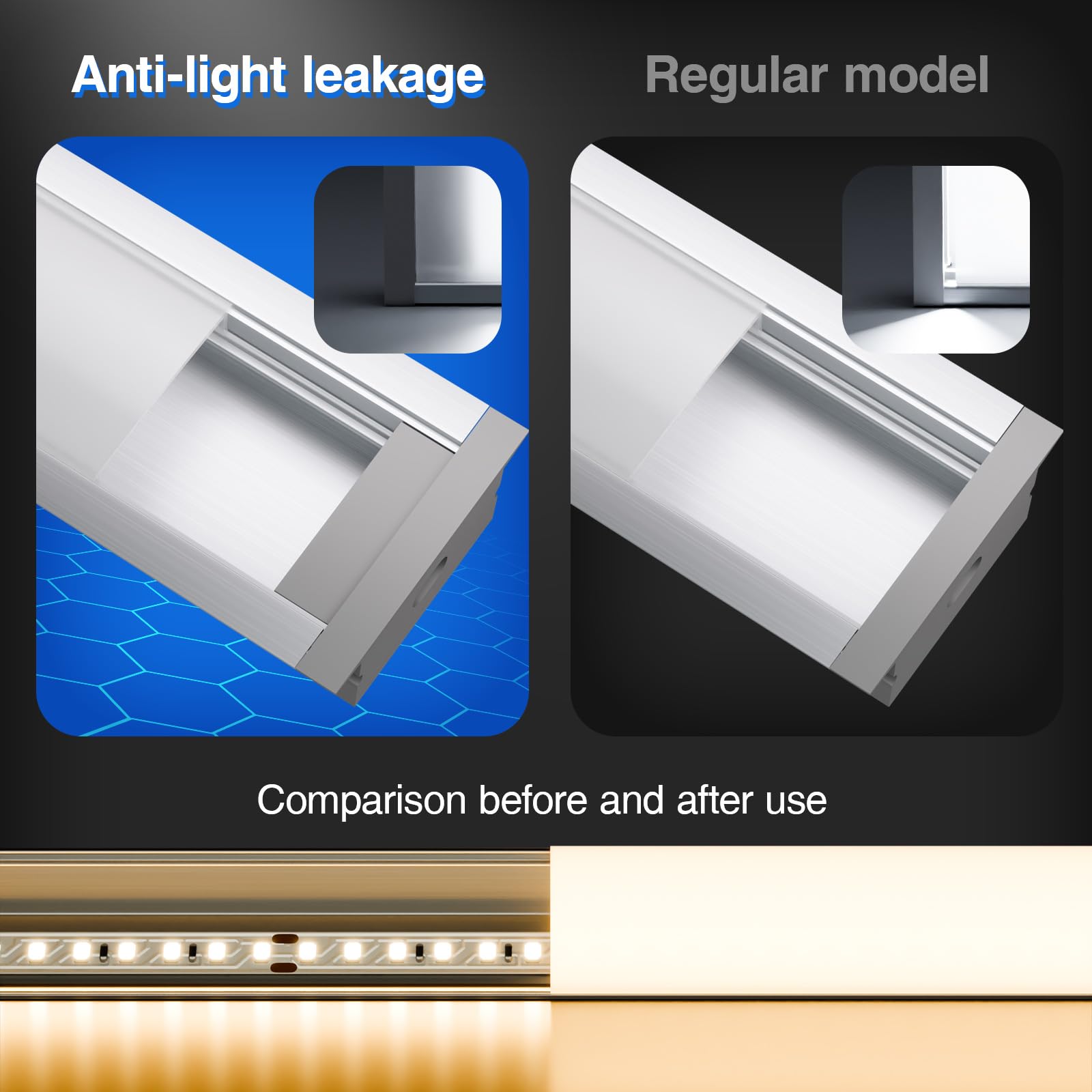 Profilo in Alluminio LED per Cartongesso 15x2m (30m Totali), Guida a U per Strisce fino 15mm, 26.7x10mm con Diffusore PC, Per Installazione a Soffitto e Incasso