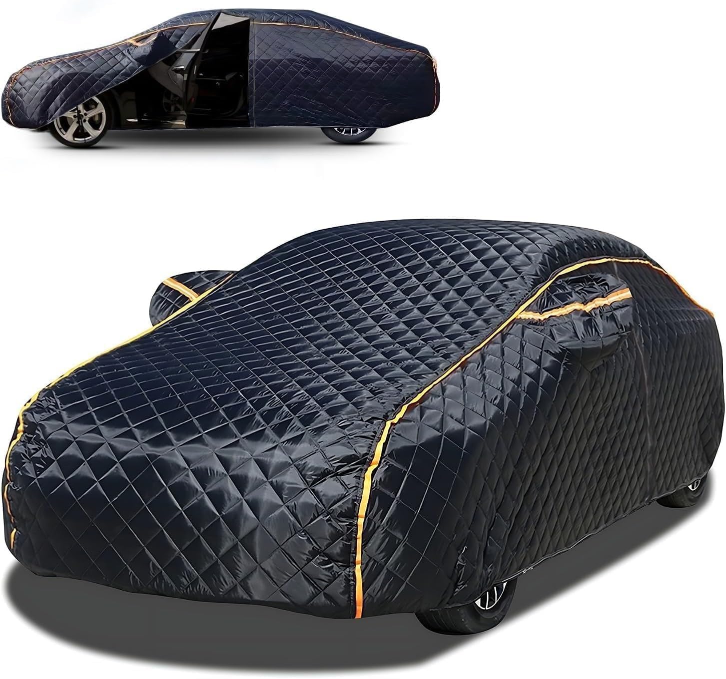 Hail Protector Car Cover Truck Compatible with Ford F150 250/Chevy Silverado/Chevy Colorado/GMC Sierra/Dodge Ram 1500/Toyota Tacoma/Toyota Tundra,6 Layers Thicken Hail Padded Car Cover(Black,Fit Truck