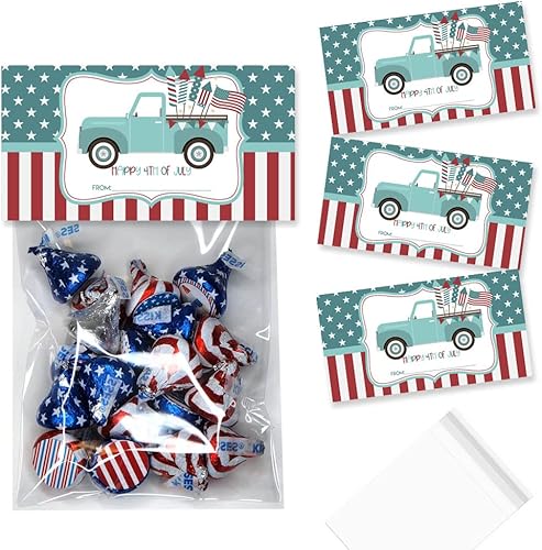 Miniatura 9 de Amanda Creation USA Y'all Happy 4th of July - Juego de 20 bolsas con 20 bolsas autoadhesivas también incluidas