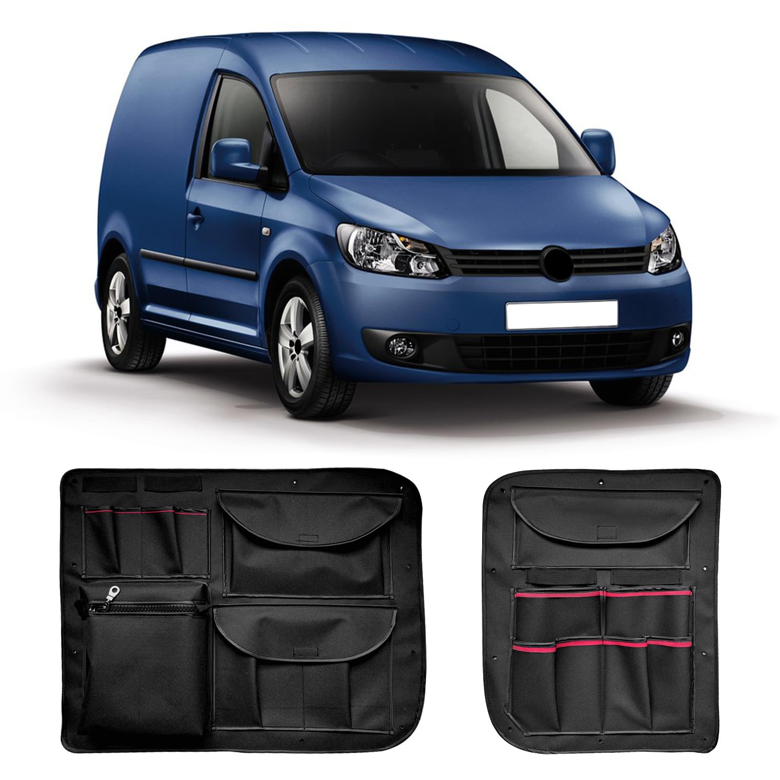 Organizer per Borse per Porta Posteriore per VW Caddy 2003-2021 | 2pcs Borse Portaoggetti per Camper, Organizer per Interni Furgone