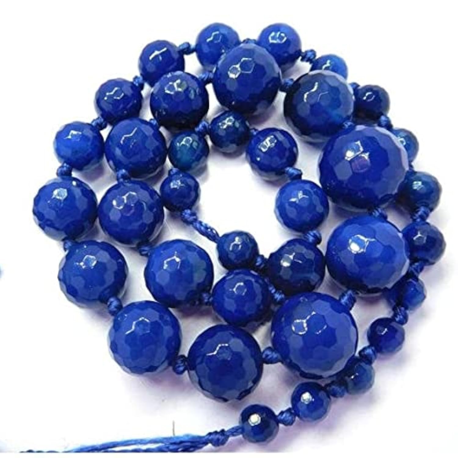 Cuentas de ónice azul natural facetado para joyas exclusivas
