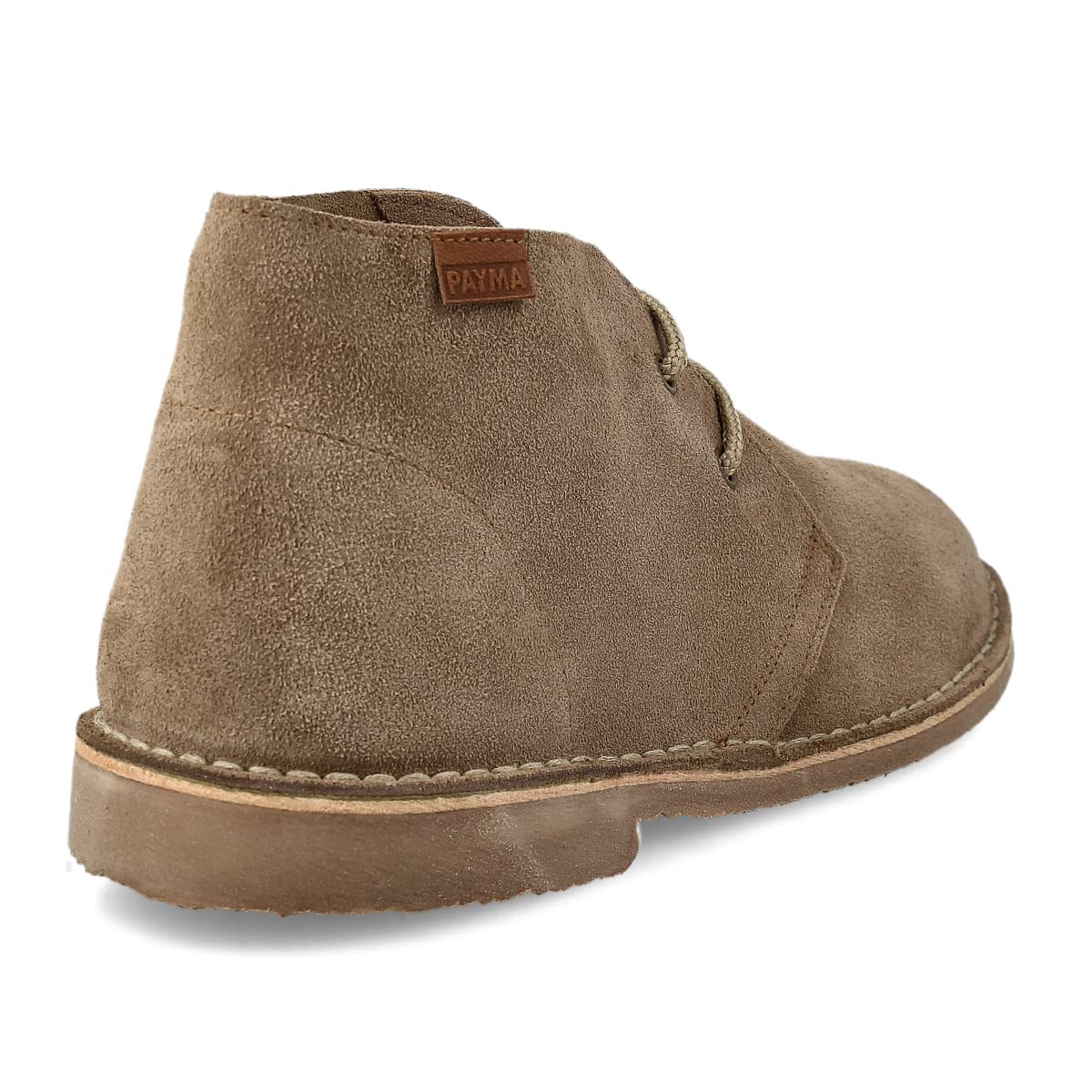 Botín Safari de Piel para Hombre y Mujer. Hecho en ESPAÑA. Botas Pisamierdas Chukka de Cuero Serraje Sport y Vestir. Cierre Cordones. Suela de Goma Crepe.