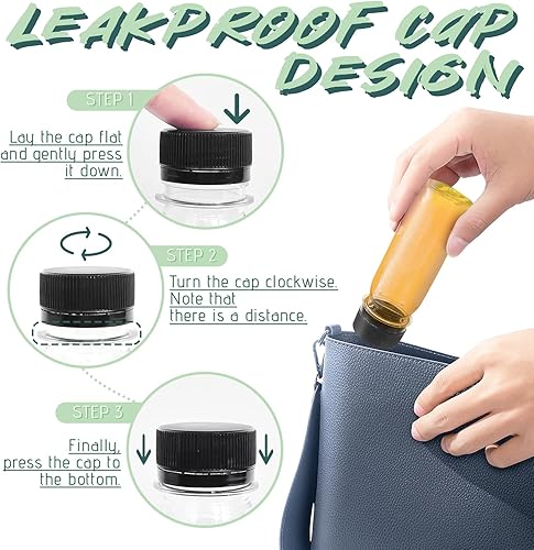 Miniatura 10 de 30 botellas de plástico pequeñas de 2 onzas para líquidos, chupito de jengibre con tapas, botellas vacías para licor, jugo, bodas, fiestas, bricolaje