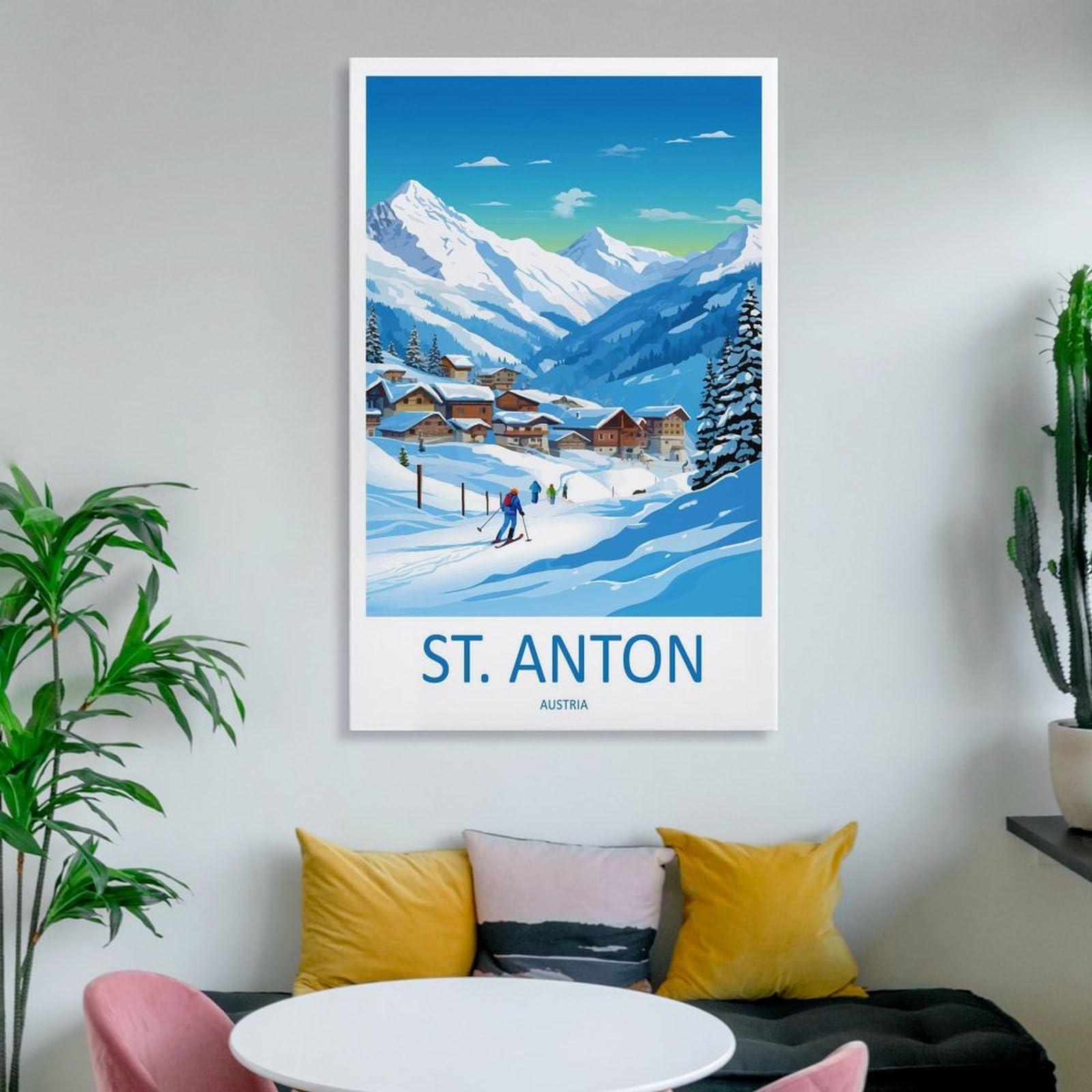Poster Su Tela St. Anton Austria Sci Vintage - Stampa D'arte 40x60 Cm, Perfetto Per Decorare Casa O Ufficio