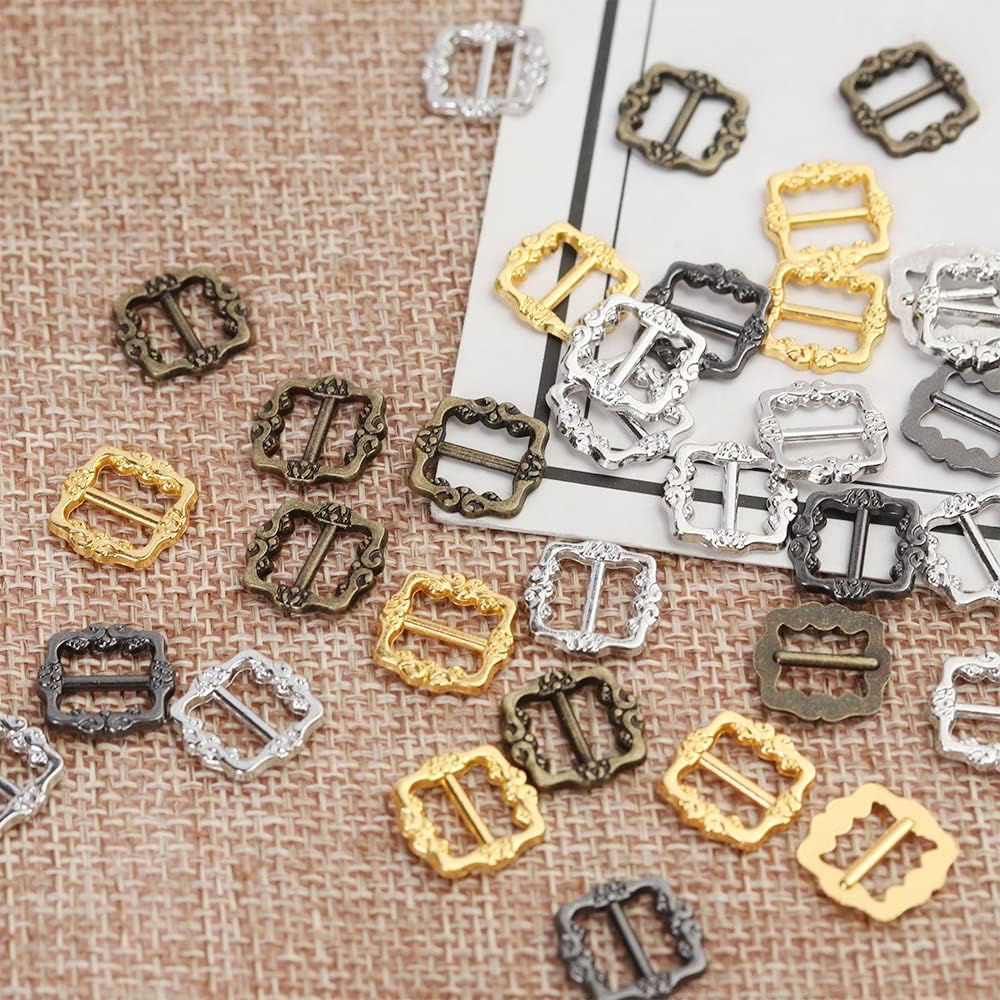 80pcs 4 Colors Retro DIY Patchwork Mini Buckle Dolls & Bag Accessories 6*6mm
