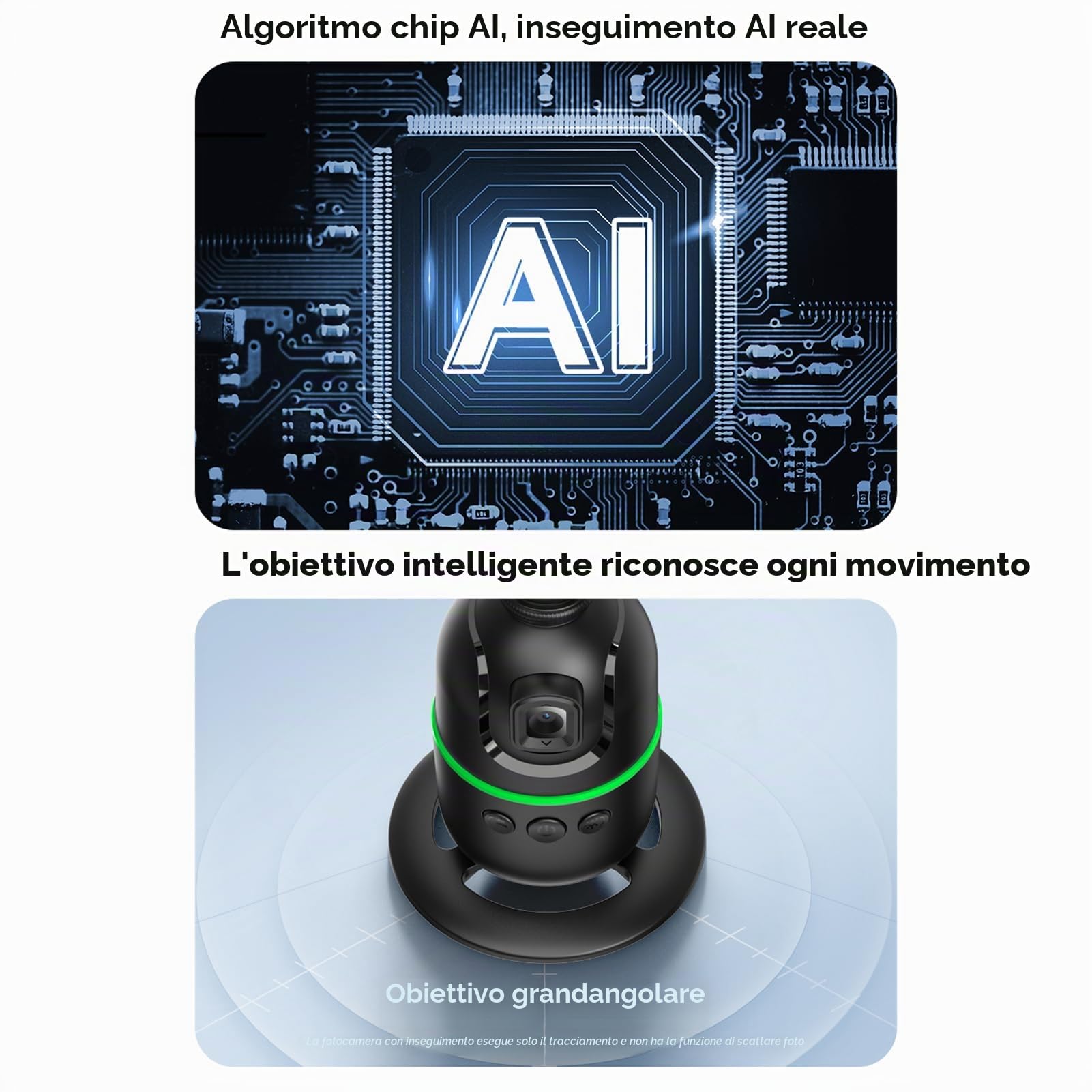 Andoer 360 ° Auto Face Tracking Gimbal con Morsetto Telefonico per Vlog e Live Streaming