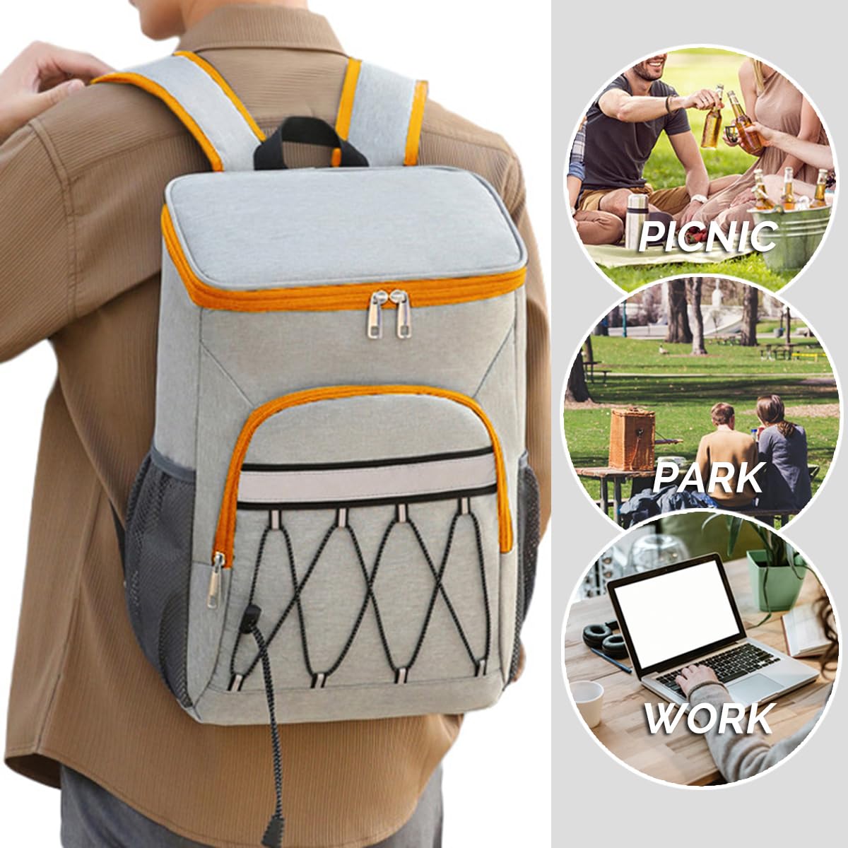 Zaino Termico Porta Pranzo 18L AUXDIQ - Borsa Frigo Isoterma Per Picnic, Campeggio E Spiaggia - Foto 13