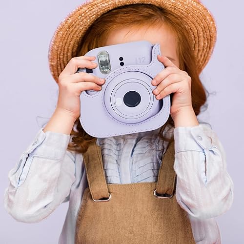 Miniatura 30 de Phetium Instant Mini 12 - Funda protectora para cámara compatible con Instax Mini 12 11, bolsa de piel sintética con bolsillo y correa de hombro