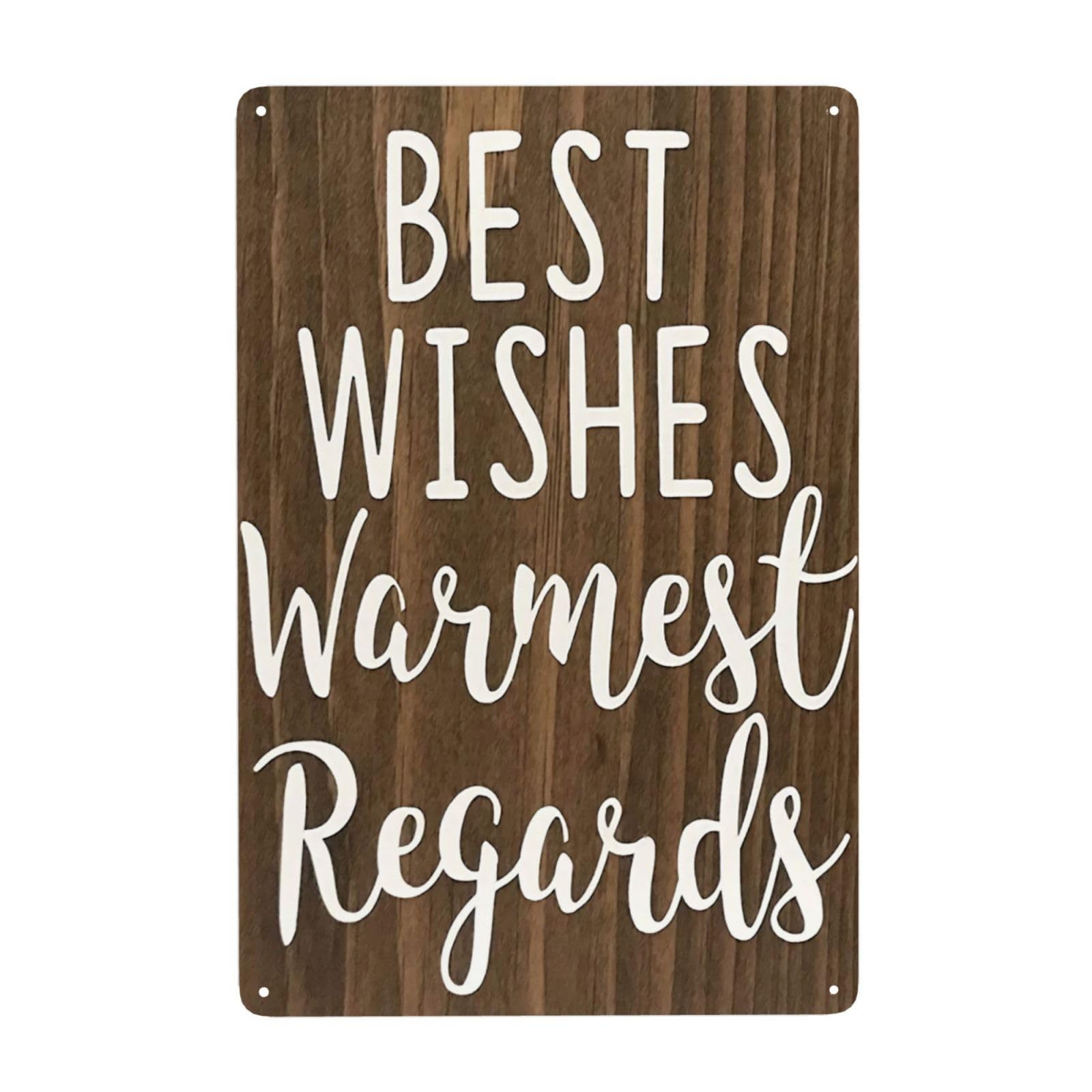 Yivxa Tin-1319 Vintage Funny Tin Signs Best Wishes Warmest Greetings - Schitt's Creek Quotes Decor - Fun Home Plaque Poster 12X8 Inch