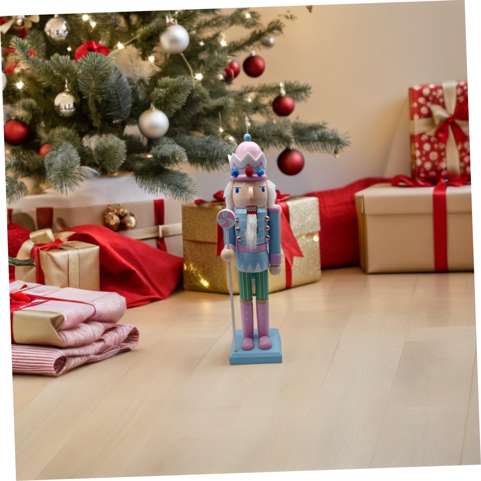 GLEAVI Nussknacker-Soldat als Ornament Traditionelle Weihnachtsdekoration mit Nussknacker-Figur aus Holz Dekorative Figur für Kaminsims Regal oder Tisch Weihnachtsfigur für Feiern