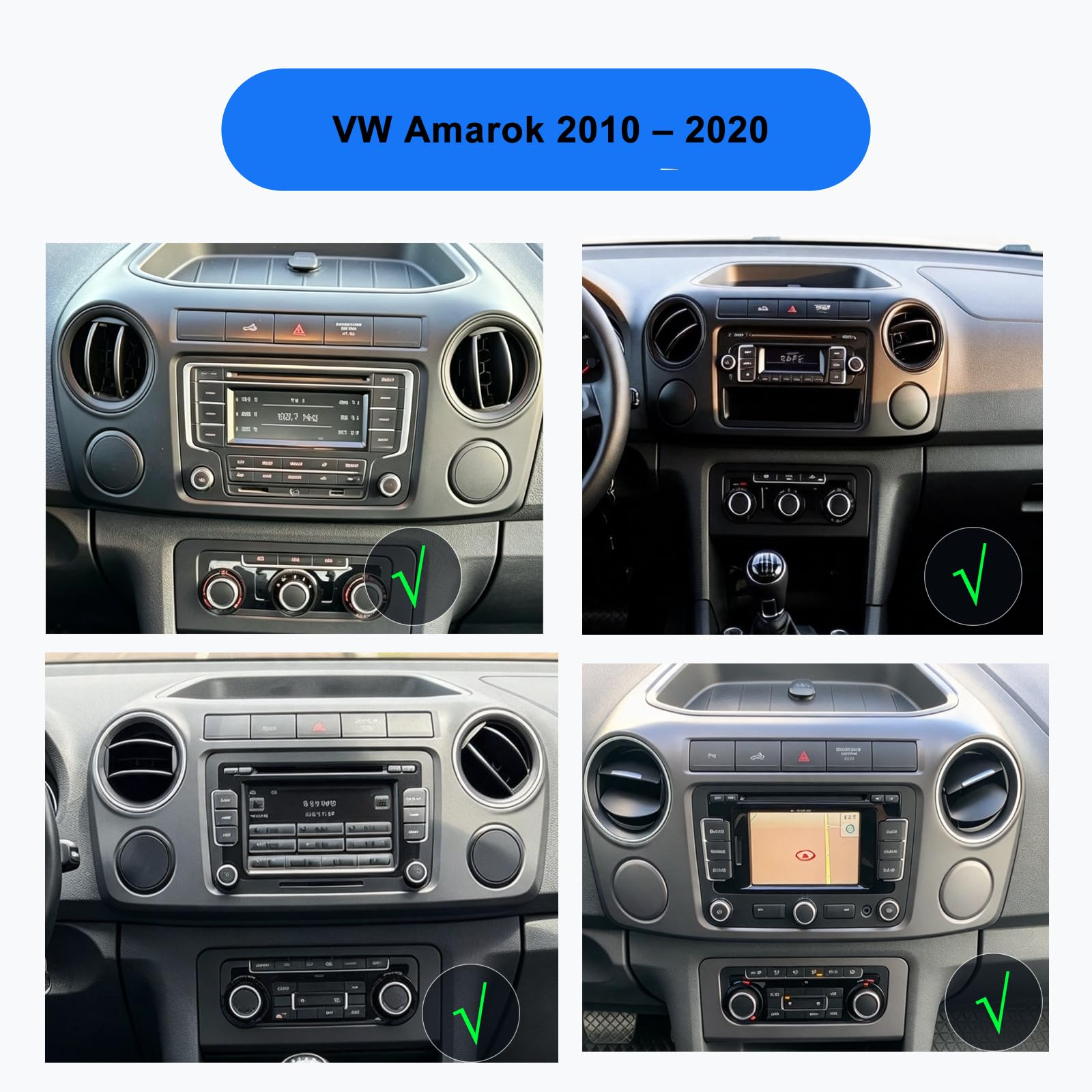 Radio Android 15 para VW Amarok 2010 – 2020, 9 Pulgadas 2 DIN, 4+64 GB