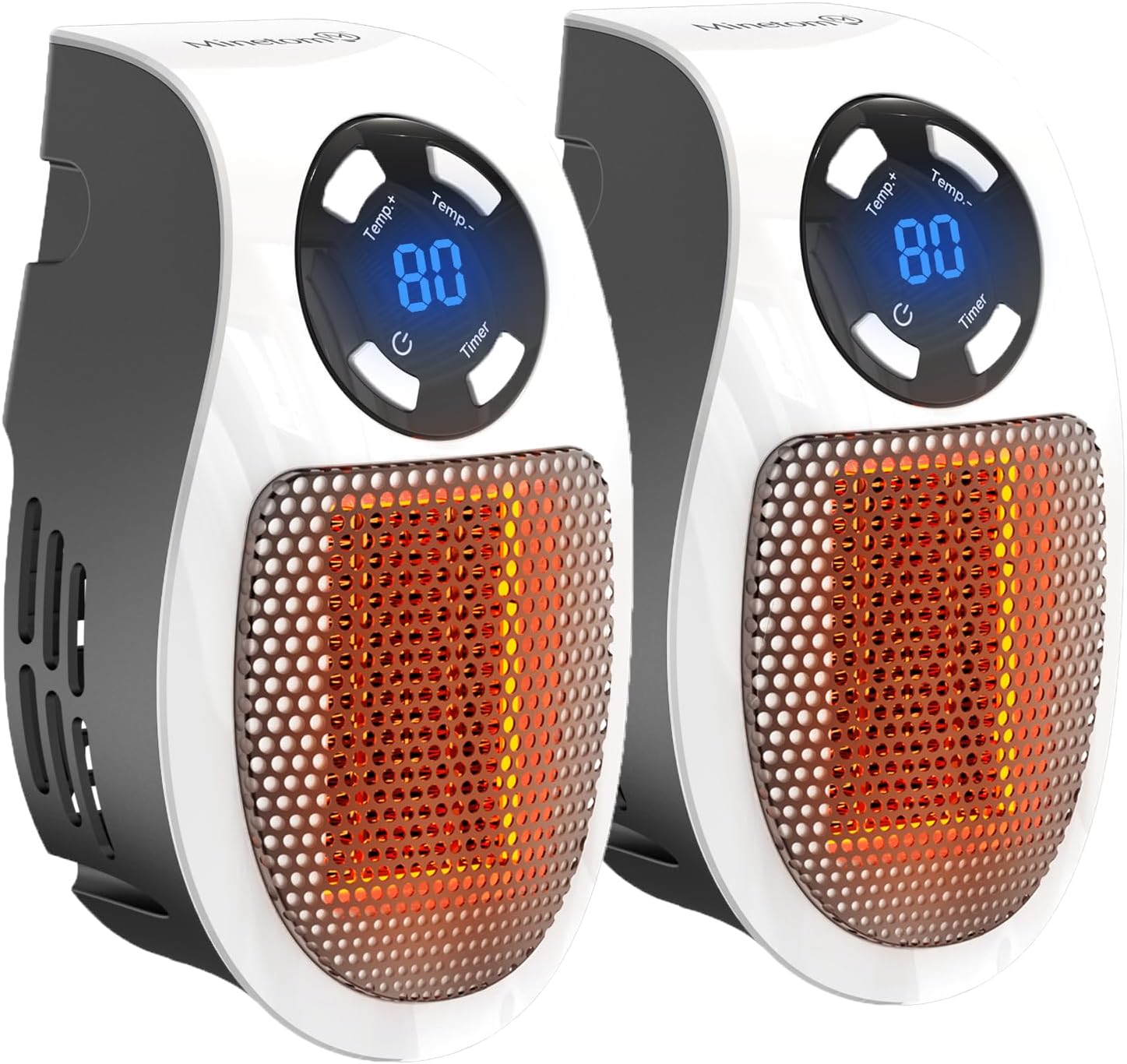 450W Space Heater, Remote Wall Outlet Electric Space Heater as Seen on TV with Adjustable Thermostat and Timer and Led Display, Compact for Office Dorm Room,2PC 2 Pack