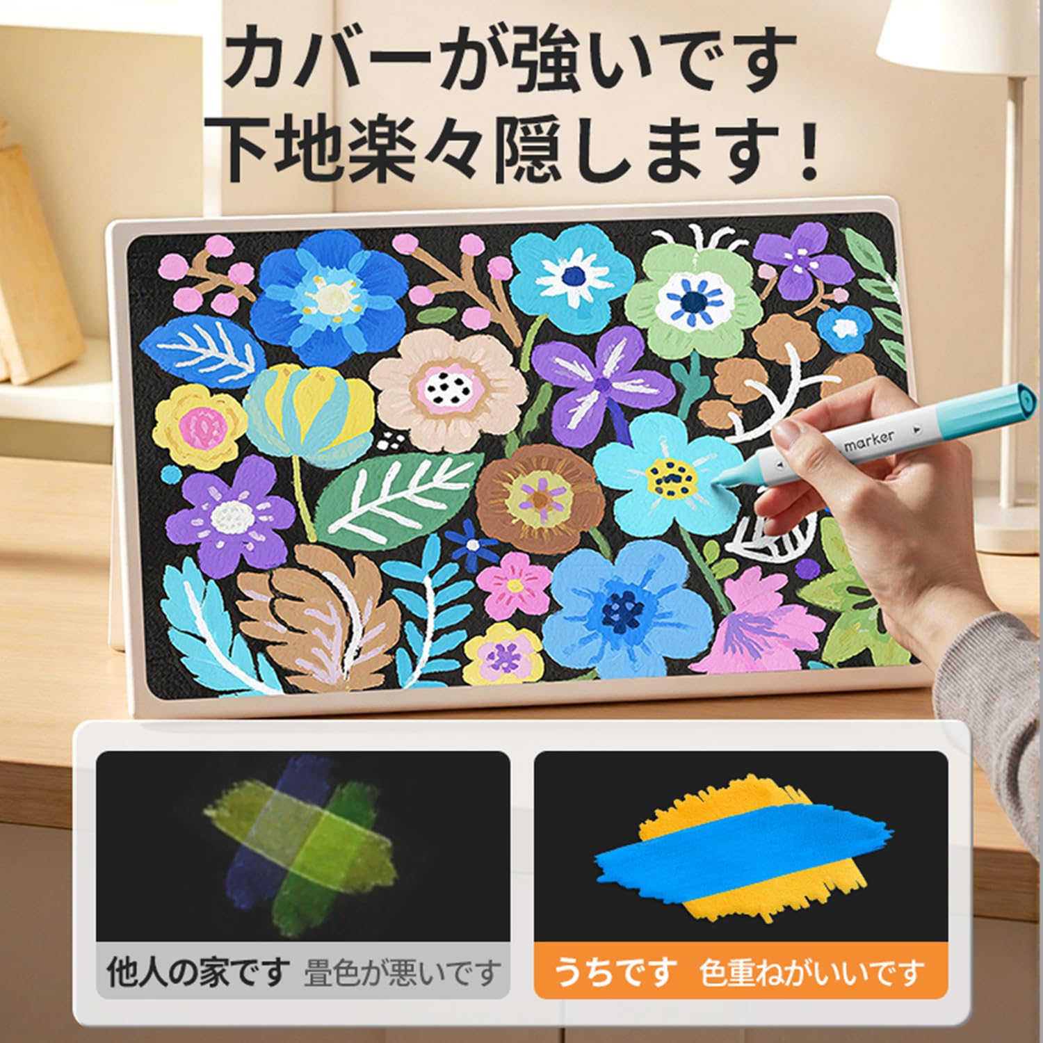Amazon | ENMY 60色セット アクリルマーカー 太細両端 イラスト