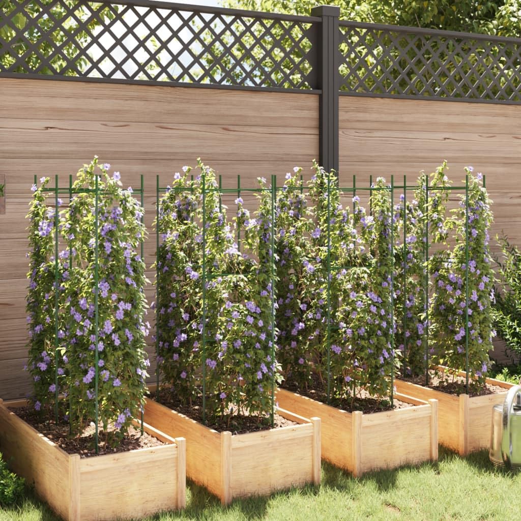 Tomatenkäfig, 116 cm, Stahl, 8 Stück | Höhenverstellbar, korrosionsbeständige PE-Beschichtung, einrastbare Arme, Bodenspitze, für Tomaten, Gurken, Bohnen