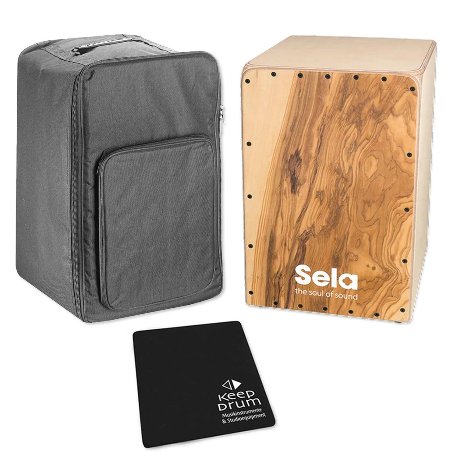 Sela SE-MC1 Cajon Maestro Olea z torbą i podkładką do siedzenia keepdrum