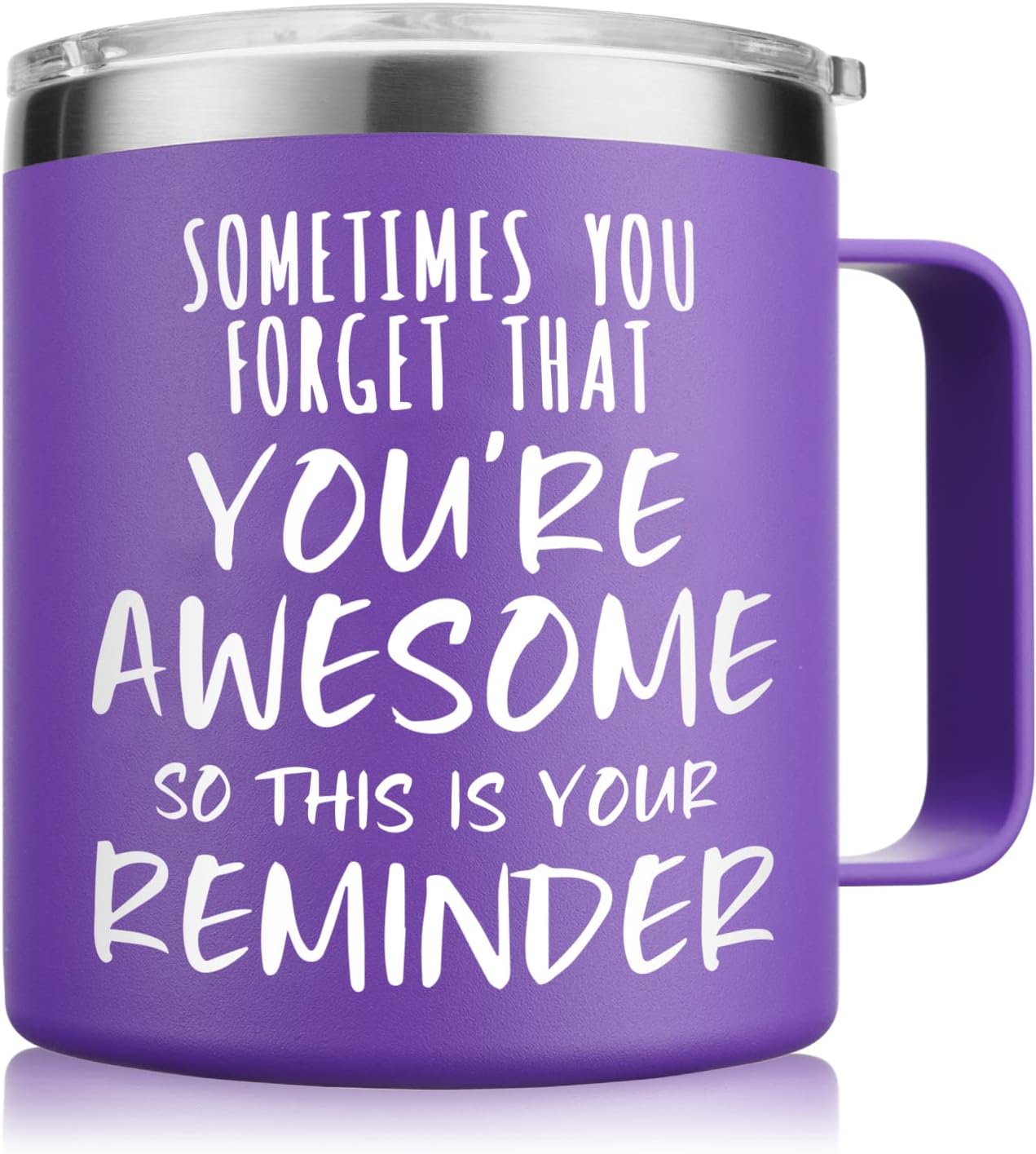 - Inspirational 14oz Purple Mug with Handle, Sometimes You Forget You're Awesome Stocking Stuffer for Women, Unique Christmas Birthday Gifts for Her, Mom, Daughter, Wifeโ
