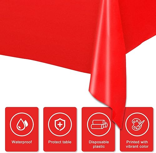 Miniatura 3 de Moukeren Paquete de 16 manteles de plástico a granel rectangulares desechables de 54 x 108 pulgadas, impermeables, para fiestas, eventos en