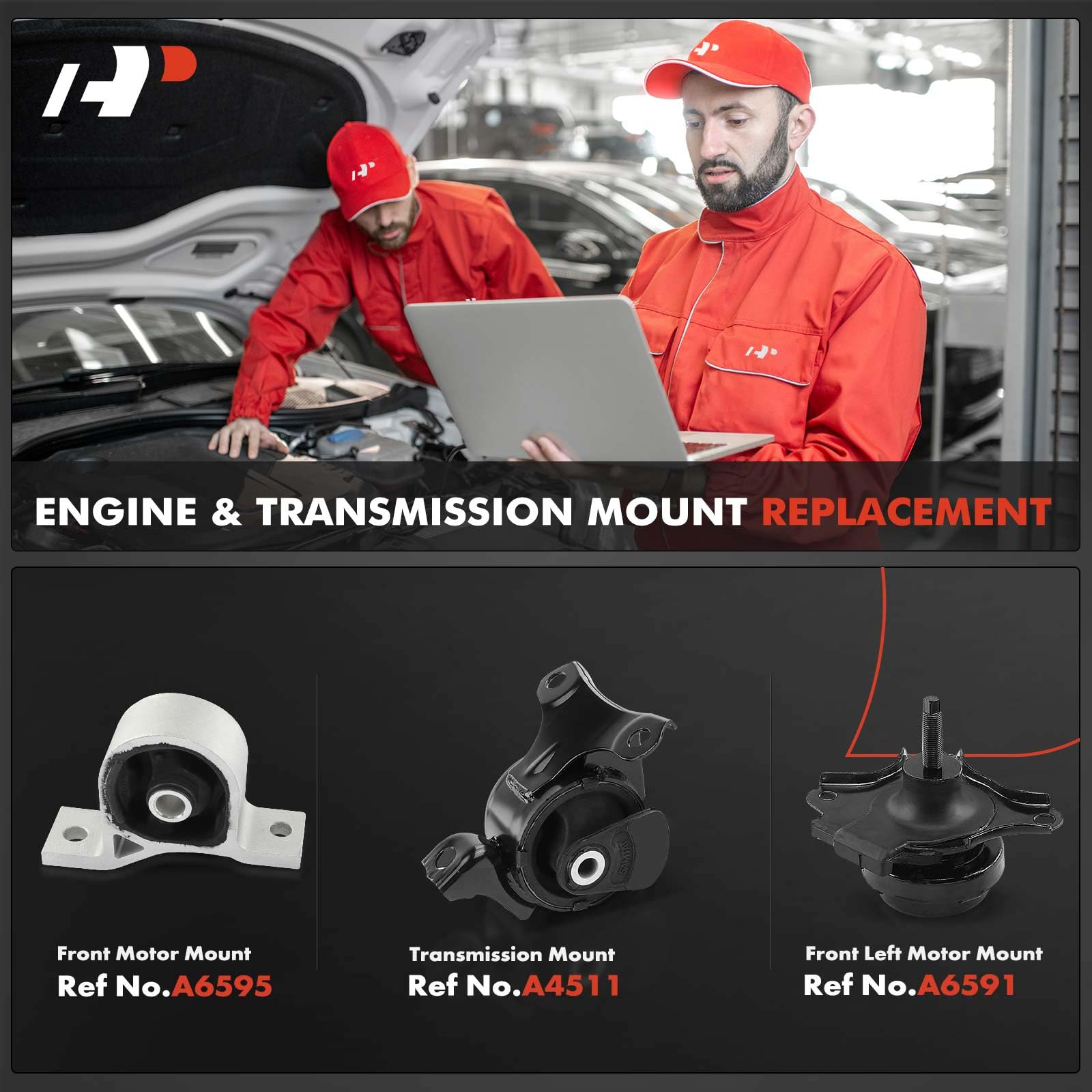 A-Premium Engine Mount Kit For Honda Civic & Acura EL 2002-2005 1.7L - 3-Piece Set Automatic Transmission