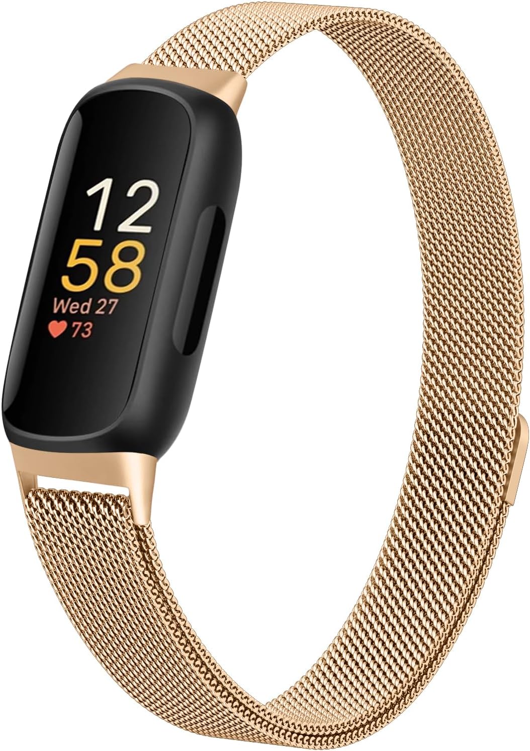 JKD Metal Bands Compatible with Fitbit Inspire 3 Bands for Women Men, Soft Stainless Steel Band Mesh Loop Strap Replacement Magnetic Wristband Accessories for Fitbit Inspire 3 Fitness Tracker