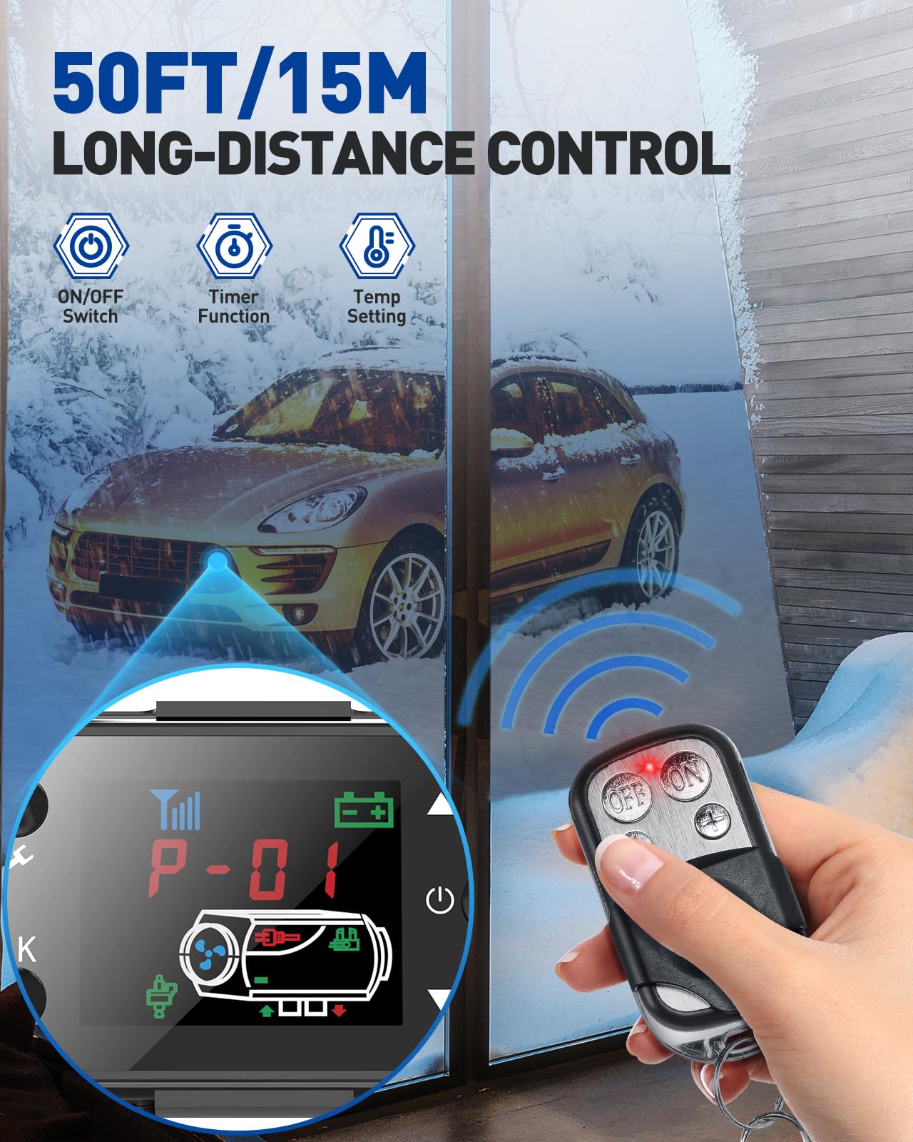 kW Nagrzewnice powietrza Diesel, 12 V zestaw ogrzewania postojowego z tłumikiem Wyświetlacz LCD Zdalne sterowanie, Ciche nocne ogrzewanie Diesel dla kamperów, samochodów kempingowych, przyczep kemp