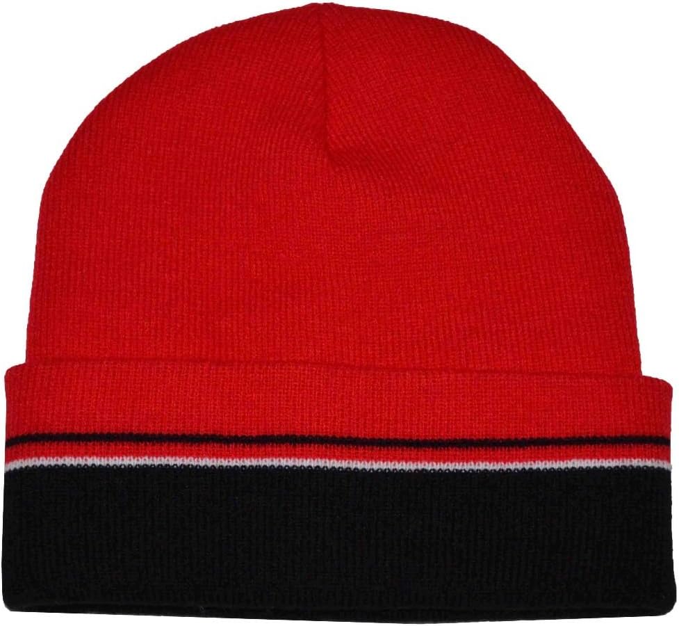 G Men's Winter Multi Stripe Cuffed Beanie Knit Hat
