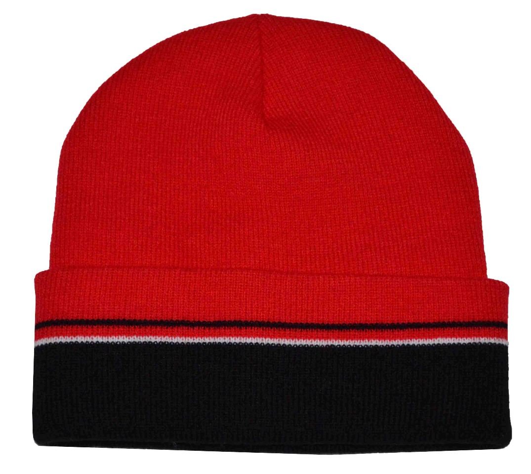G Men's Winter Multi Stripe Cuffed Beanie Knit Hat
