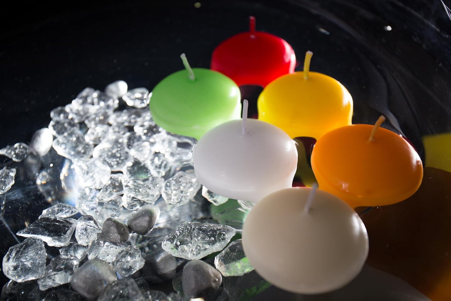 Set of 12 Floating Candles, White, 2.8 x 4.8 cm Diameter, 4 Hours Burning Time, Floating Candle, Wax Sans Perfume, Floating Warm Tea Lights Candles, for Dinner, Wedding, Valentine's Day