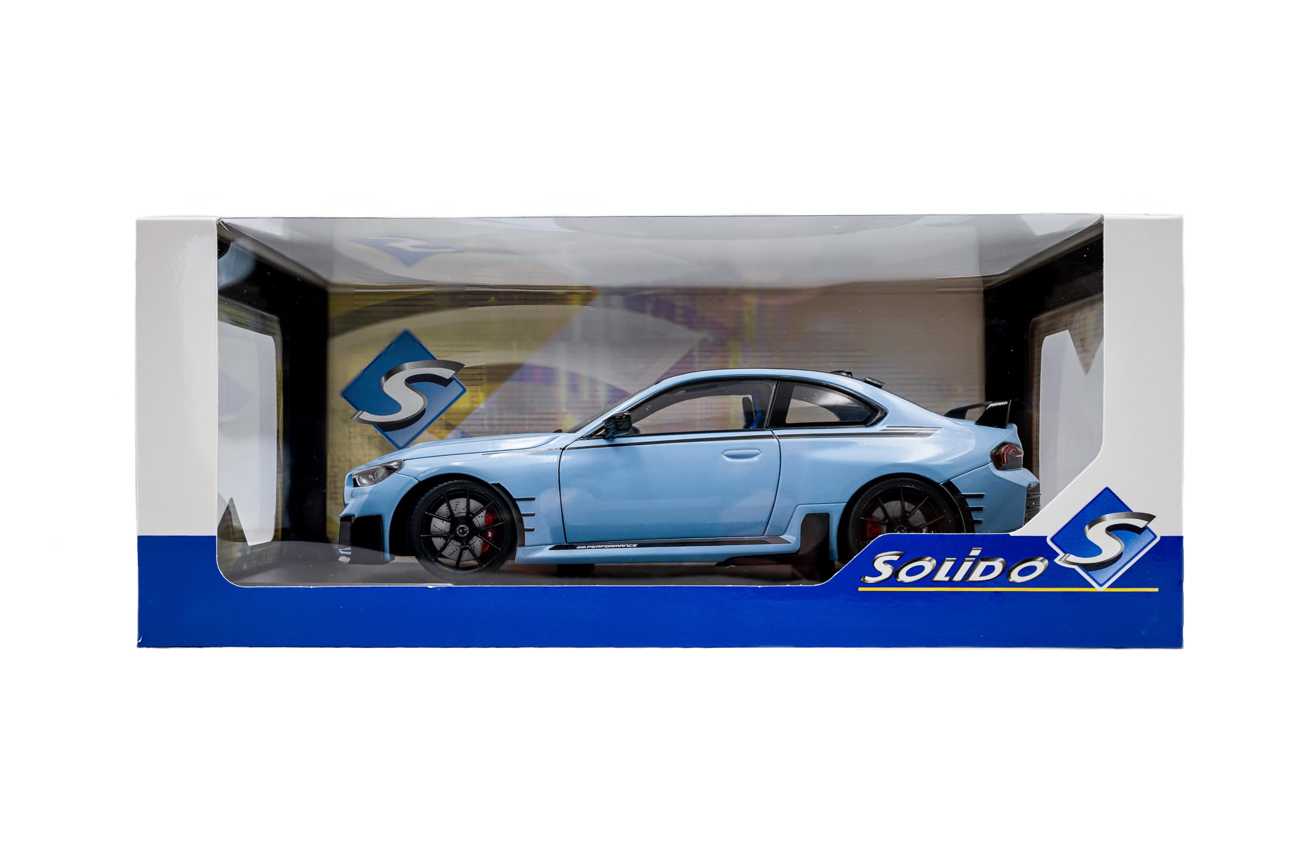 Solido BMW M2 (G87) Piezas de rendimiento Zandvoort Blue 2024 Modelo de coche fundido a presión - SKU S1812901 a escala 1:18