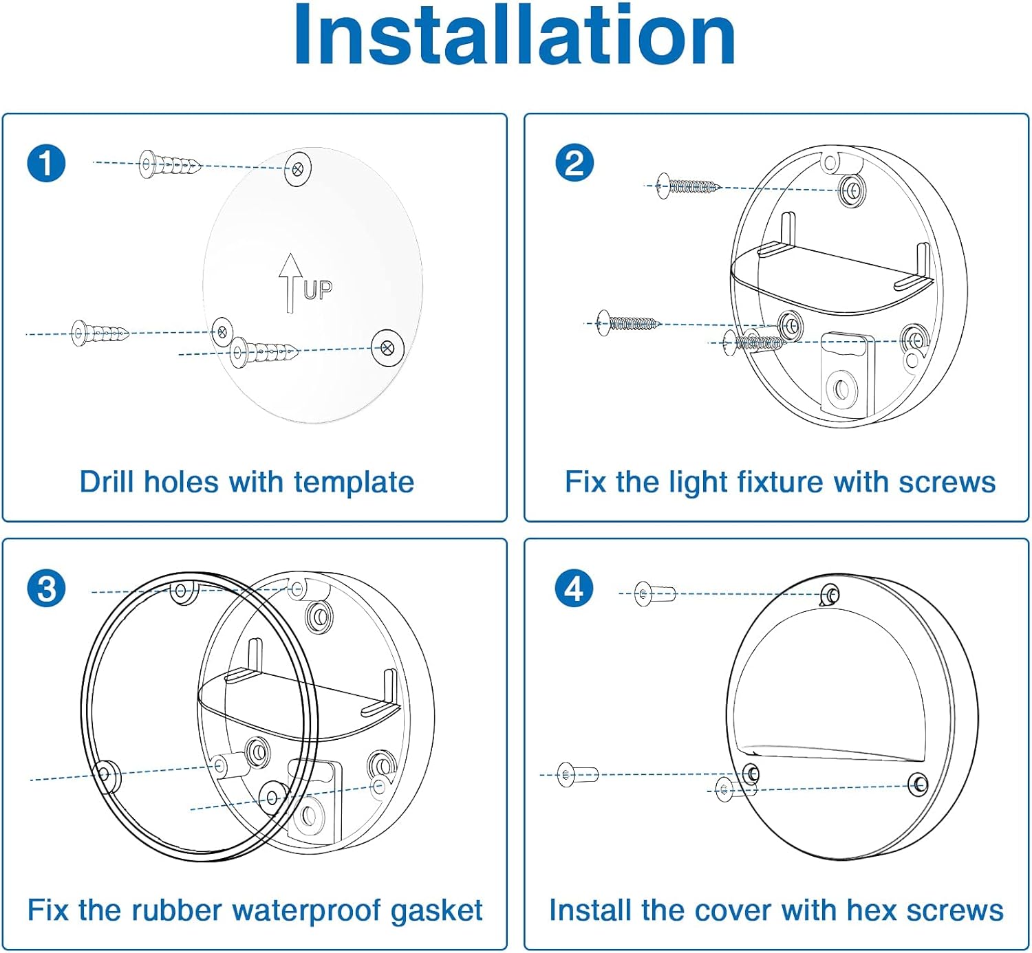 SUNVIE 8 Pack Low Voltage Deck Lights with Fastlock2 Wire Connector 5W LED Landscape Step Stair Lights, Low Voltage Transformer 60W Landscape Lighting Transformer with Timer and Photocell Sensor