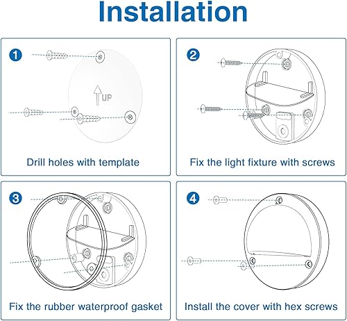 Miniatura 3 de SUNVIE Paquete de 8 luces de cubierta de bajo voltaje con conector de cable Fastlock2 de 5 W, luces LED de escalera, transformador de bajo voltaje