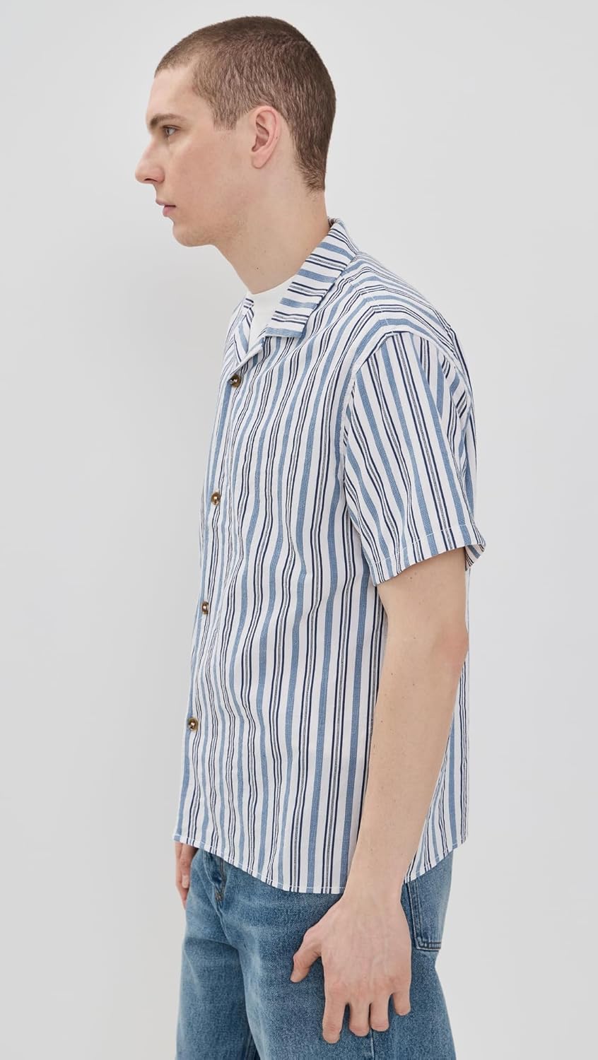 RHYTHM Men's Vacation Stripe Short Sleeve Shirt - Image 4