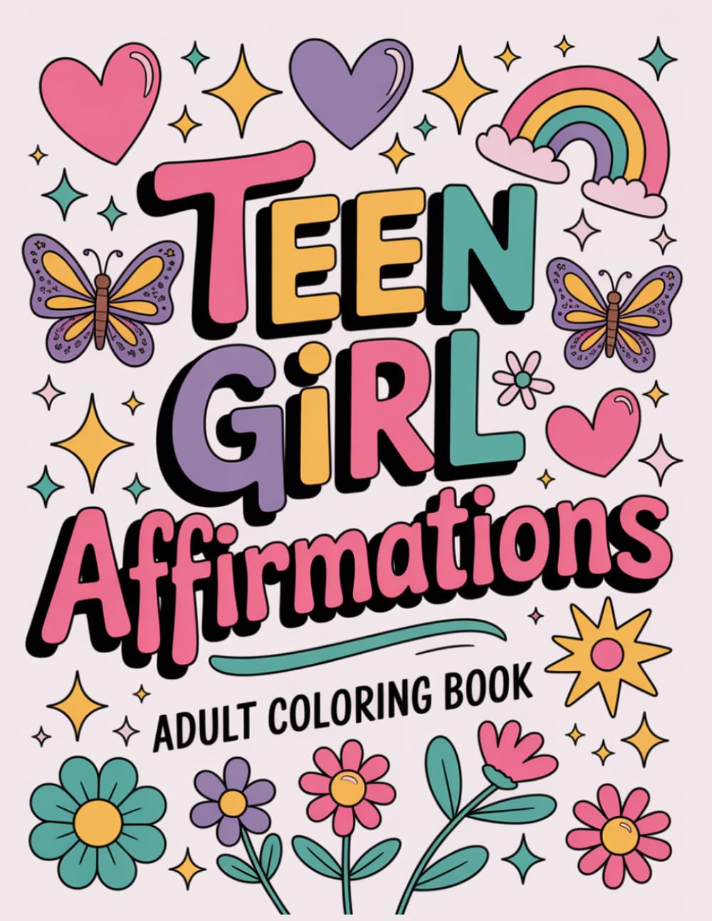 Teen Girl Affirmations: Positive Affirmations Coloring Book for Teens and Young Adults to Build Confidence, Relieve Stress and Boost Self-Esteem