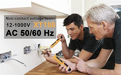 Miniatura 2 de Probador de voltaje, probador de voltaje sin contacto con luz LED, para 12-1000 V CA voltaje detector pluma, alarma de zumbador, herramienta de