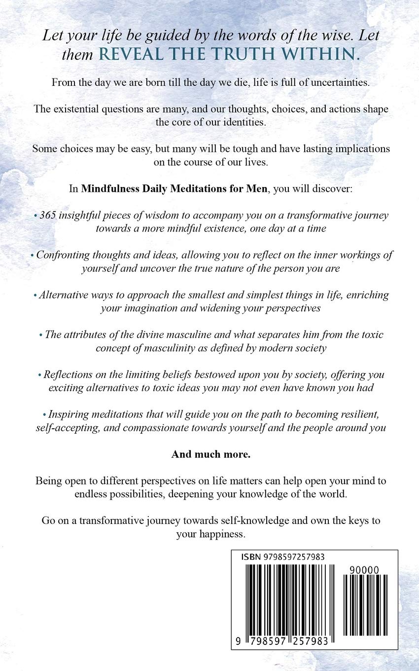 Mindfulness Daily Meditations For Men: A Beginner’s Therapy Guide To Reduce Anxiety