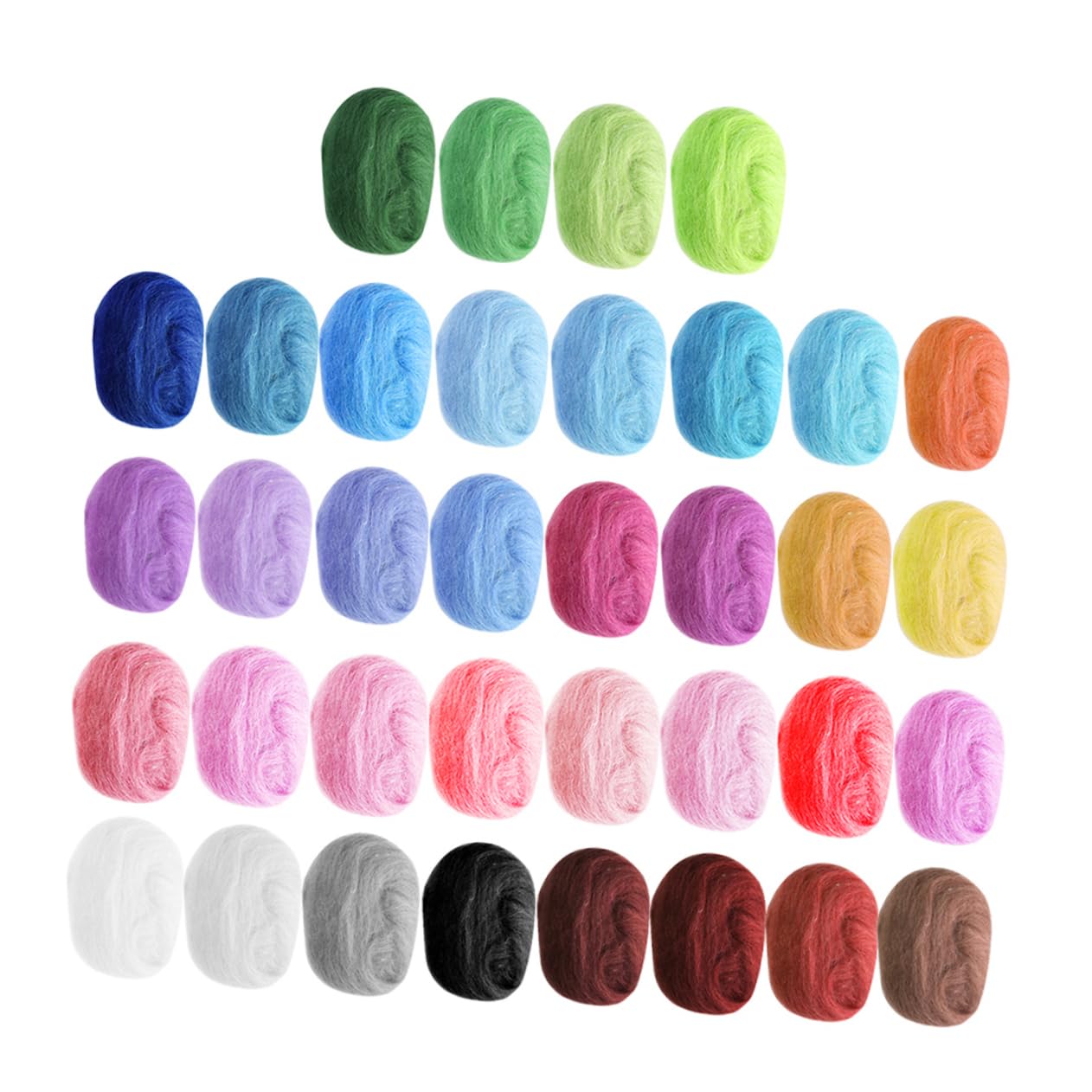 DOITOOL 1 Set 36 Felting Wool Craft Kits Felting Kit Yarn Wool Crafts for Adults Needle Felting Fiber Fleece Felting Fleece
