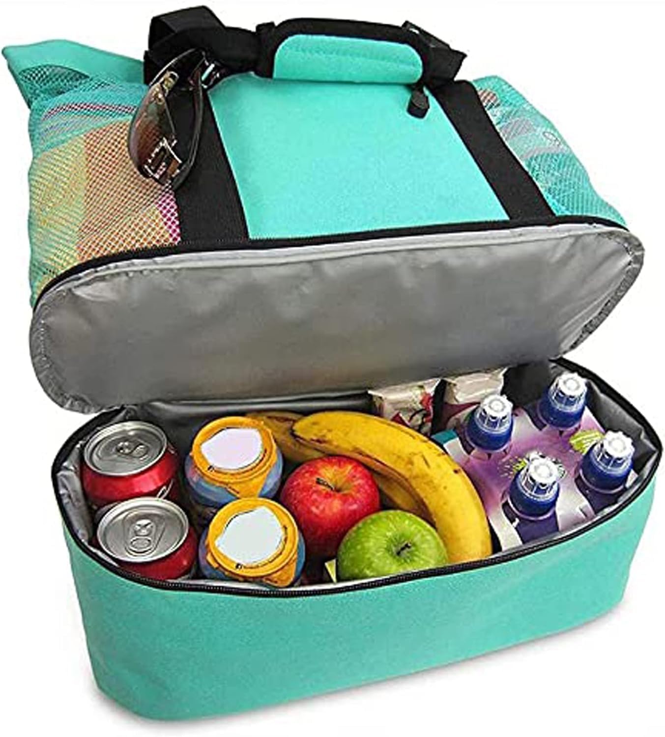 Bolsa Playa Grande Familiar，Bolsa Extra Grande de Malla de Playa，para Playa, Picnic, Camping y Compras.