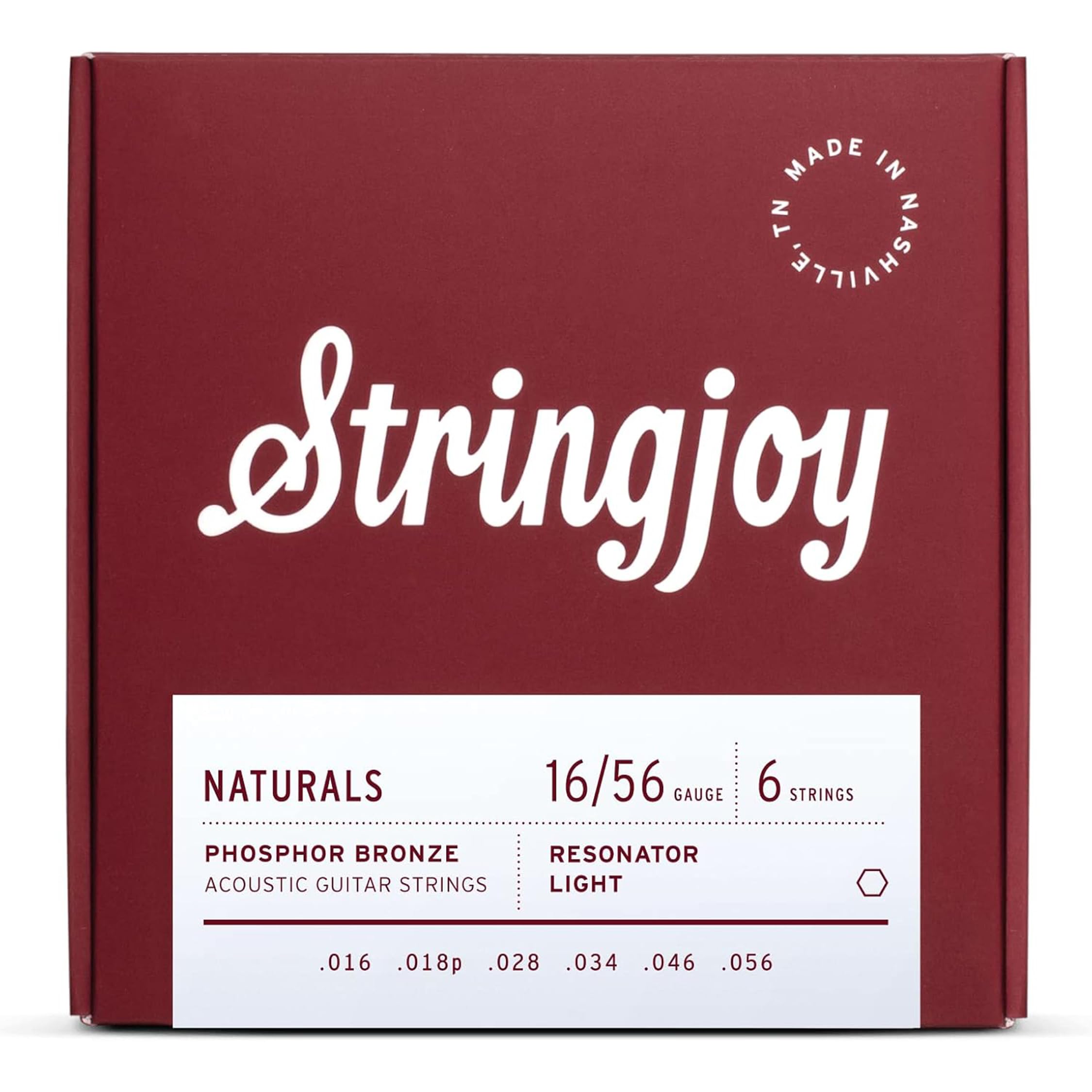 Stringjoy 16-56 Resonator Light Naturals Acoustic Guitar Strings