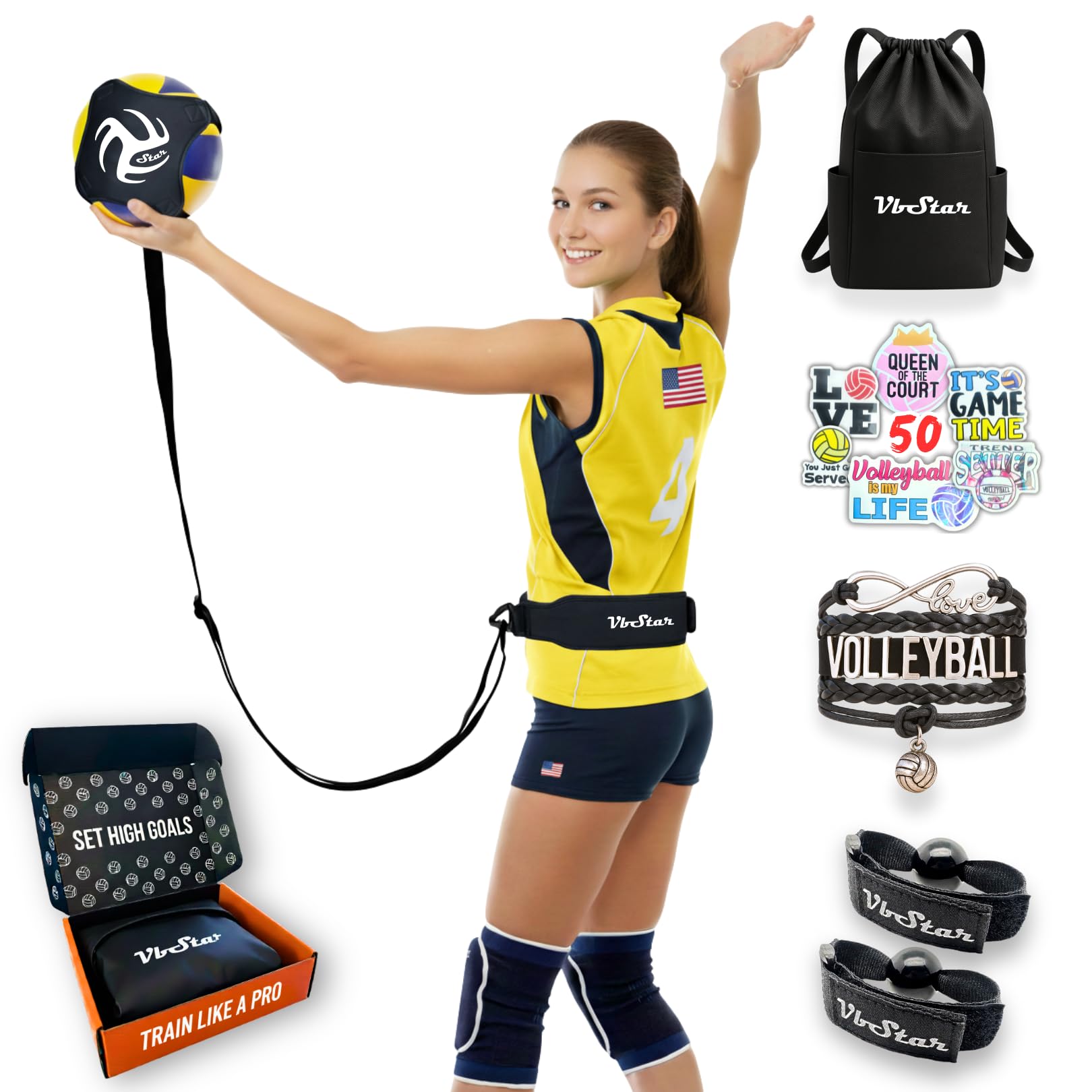 Volleyball-Trainingsgerte-Hilfe ben Sie Ihr Servieren, Setzen und Spiking mit Leichtigkeit, toller Solo-Serve & Spike-Trainer fr Anfnger und Profis, perfektes Volleyball-Geschenk, whlen Sie das