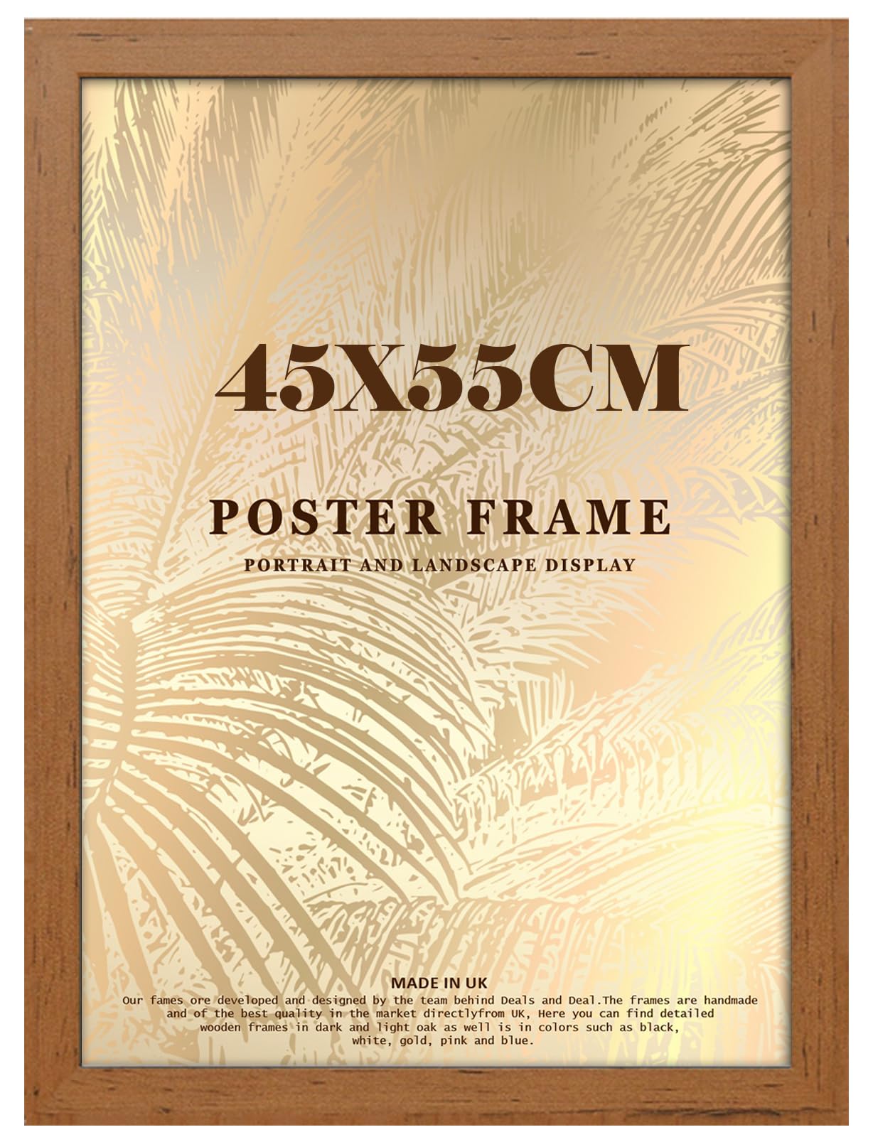 DEALS ON DEAL Minimalist Slim Profile Walnut Poster Frame 55x45cm MDF Picture Frame for Jigsaw Puzzles Shatter-Proof Front Portrait/Landscape Ideal for Home & Office Décor