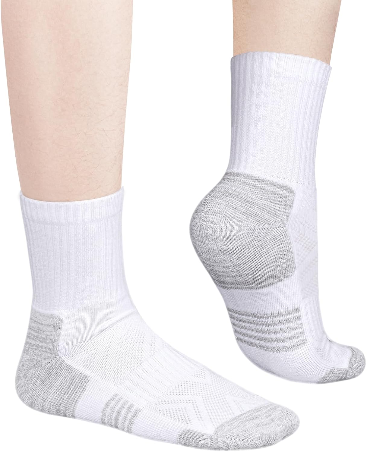 YUEDGE Mens Cushioned Crew Socks For Men, Sweat Wicking Anti-Odor Casual Everyday Work Gym Golf Training Athletic Socks - Image 7