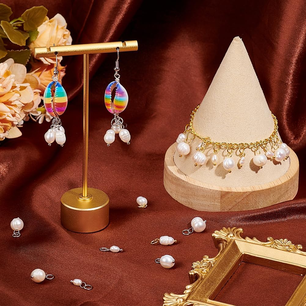 PH PandaHall Natural Pearl Pendant Charms Pearl Bead Pendant with Loop Jewelry Connector for DIY Jewelry Making - Image 5