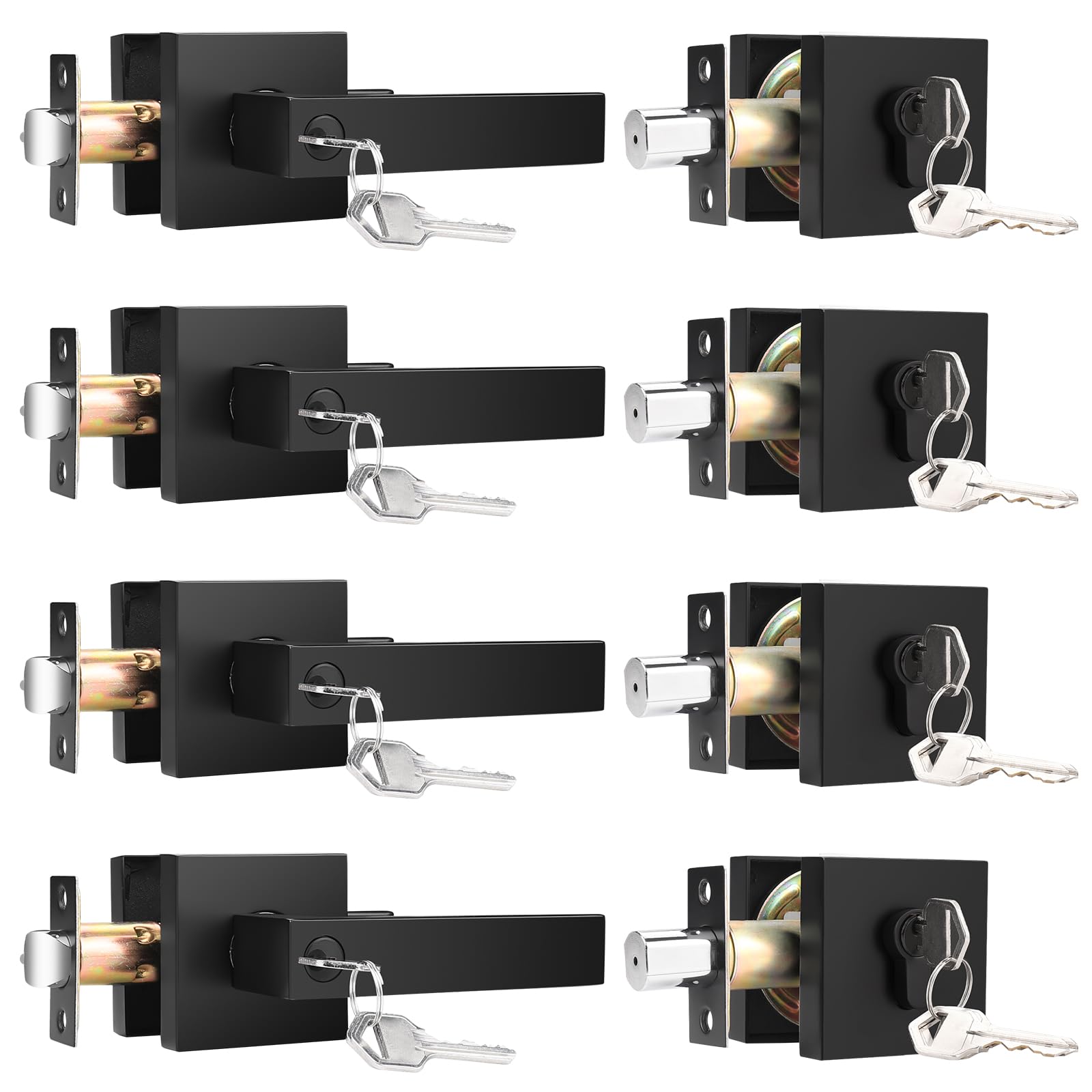 KNOBWELL Matte Black Door Knob & Deadbolt Set -13