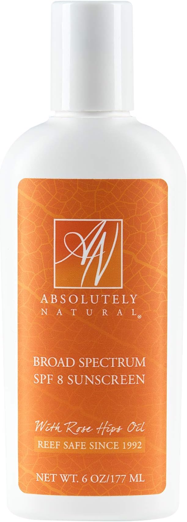 SPF 8 Mineral Sunscreen Lotion with Rose Hips Oil, Cruelty Free and Reef Safe, Made in USA